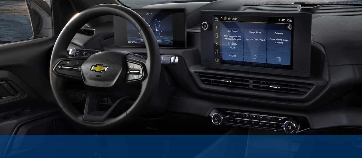 Dashboard and Infotainment System in a Chevrolet Silverado Electric Truck