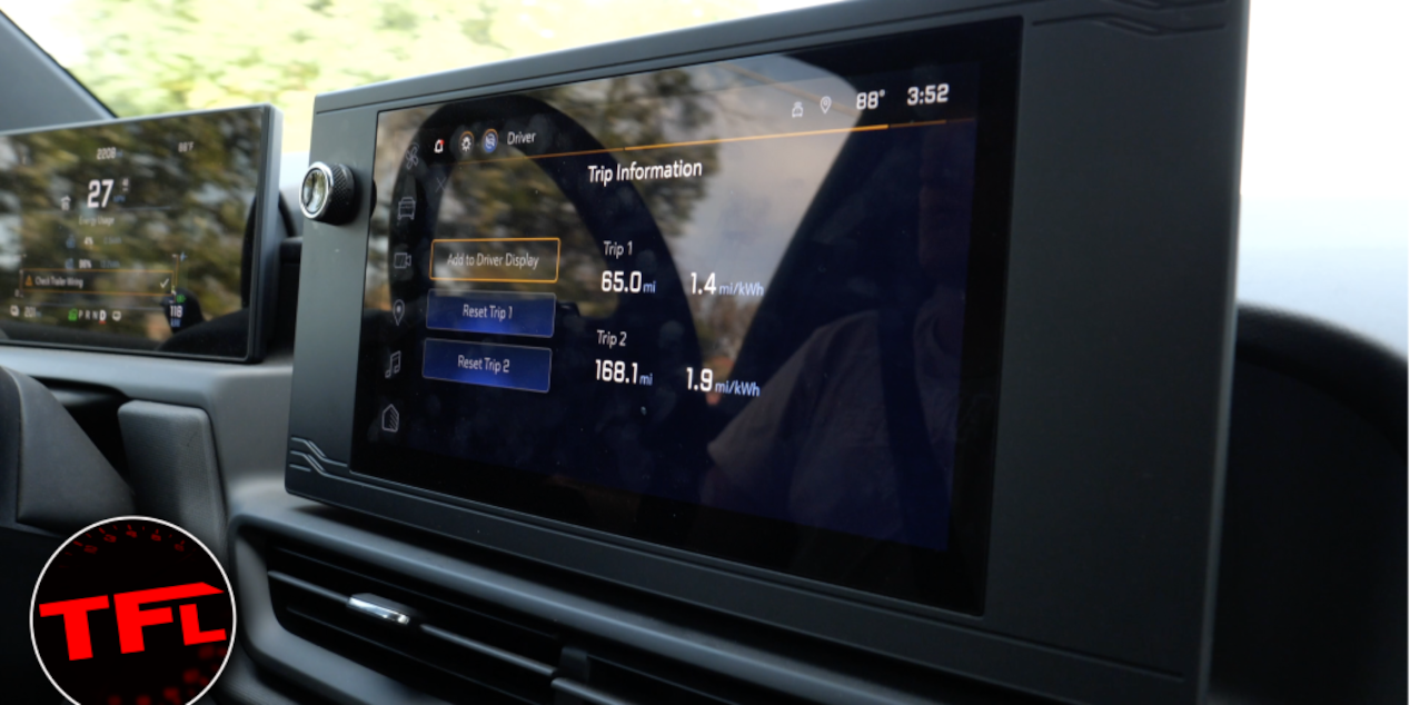 Close Up View of the Infotainment Center in a Chevrolet Silverado EV Truck