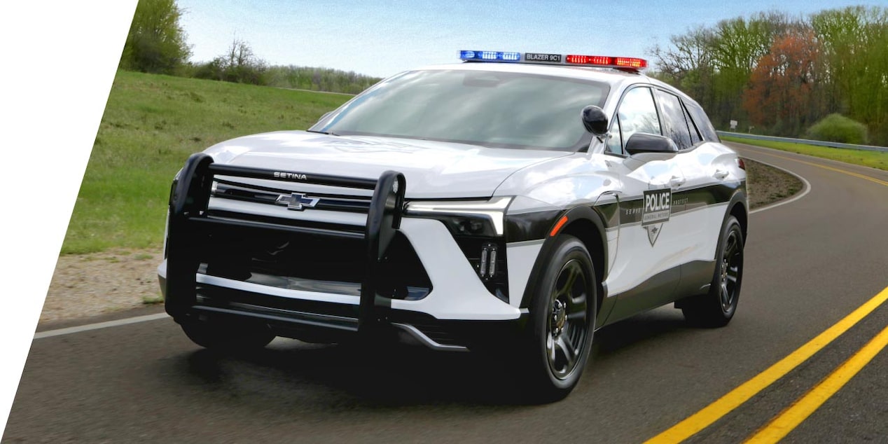 A 2024 Chevrolet Silverado as a police car.