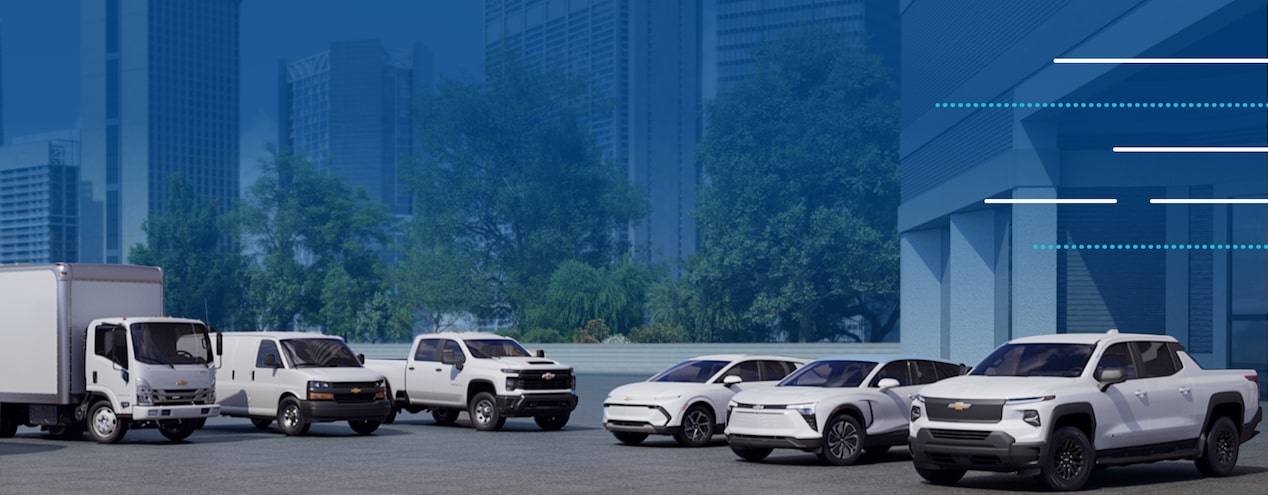 Lineup of Various GM Vehicles Side by Side