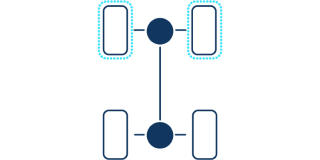icon highlighting the front wheels of a vehicle